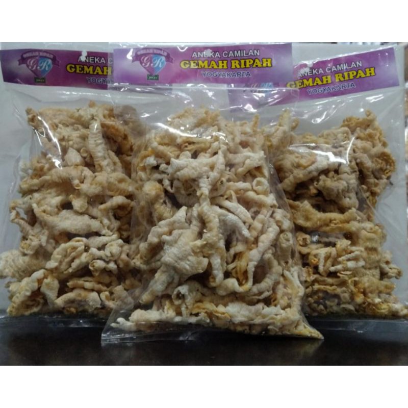 

Keripik Ceker Ayam Renyah l Camilan Ceker Ayam Gemah Ripah 200 gr