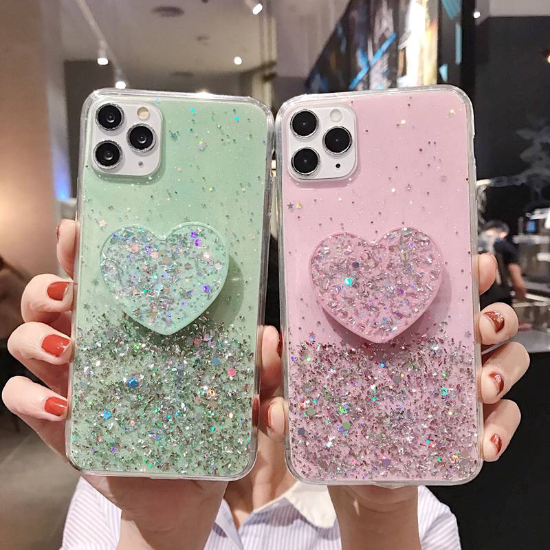 Love Popsocket Soft Case HP Samsung A30 A20 A50 A50S A30S A10 A10S A70 A12 A20S Casing Xiaomi Redmi 9 Note 9 10 Pro