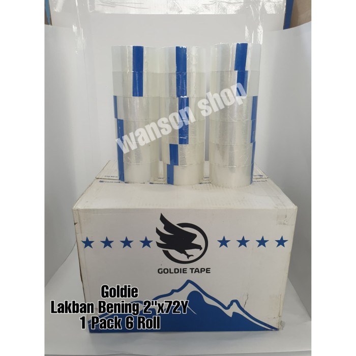 

perekat-pengikat- lakban bening 2" 46mm x 72 yard goldie tape opp lakban - cokelat -pengikat-