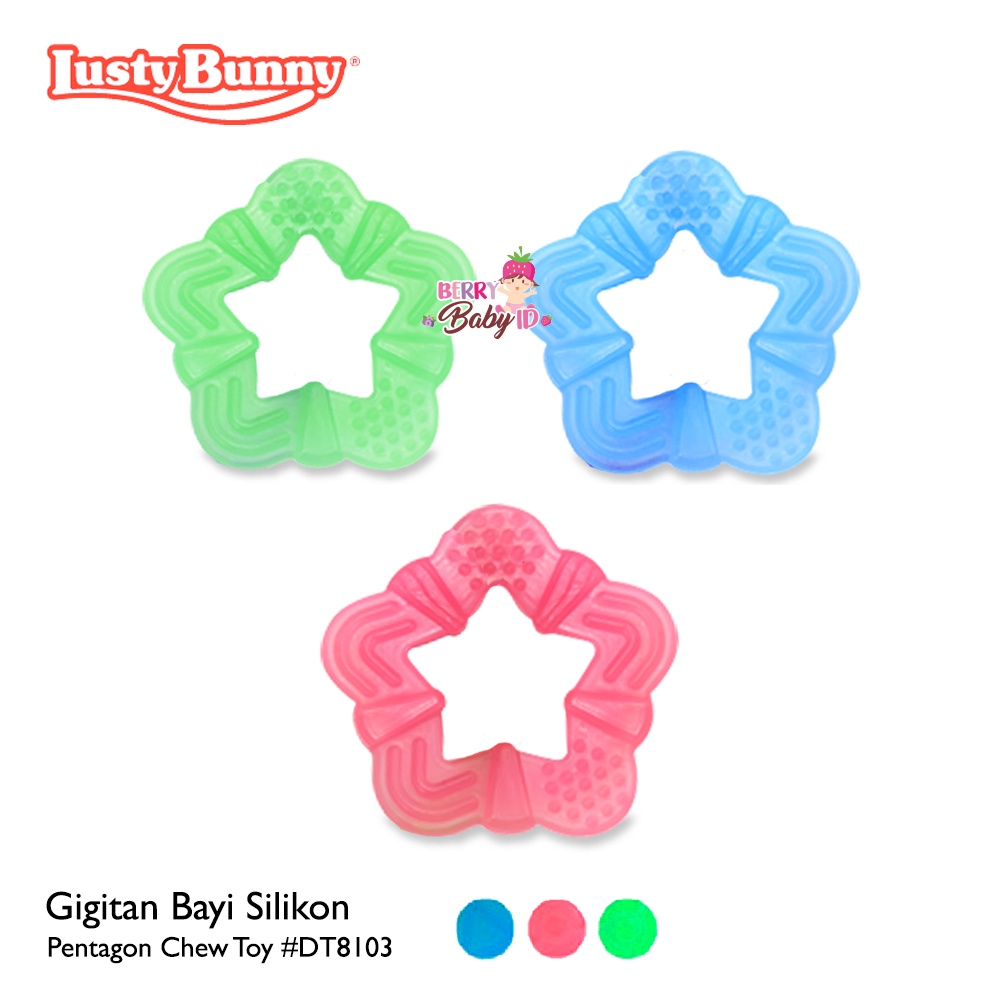 Lusty Bunny Gigitan Teether Bayi Silikon Pentagon Chew Toy #DT8103 Berry Mart