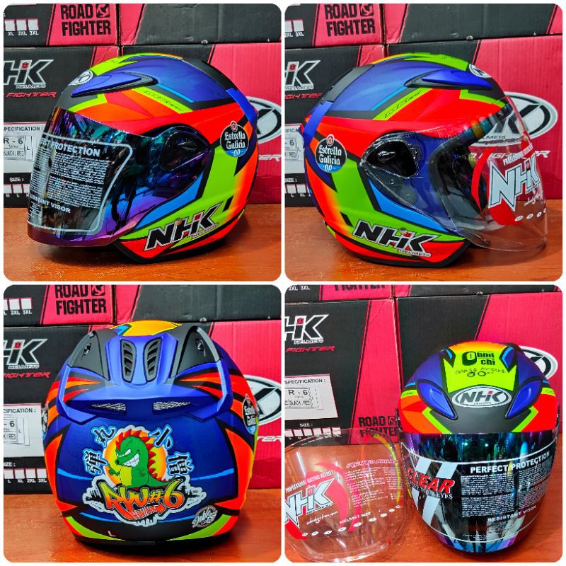 Helm Nhk R6 Motif Gp_Edition Ryusei Plus Visor Pelangi