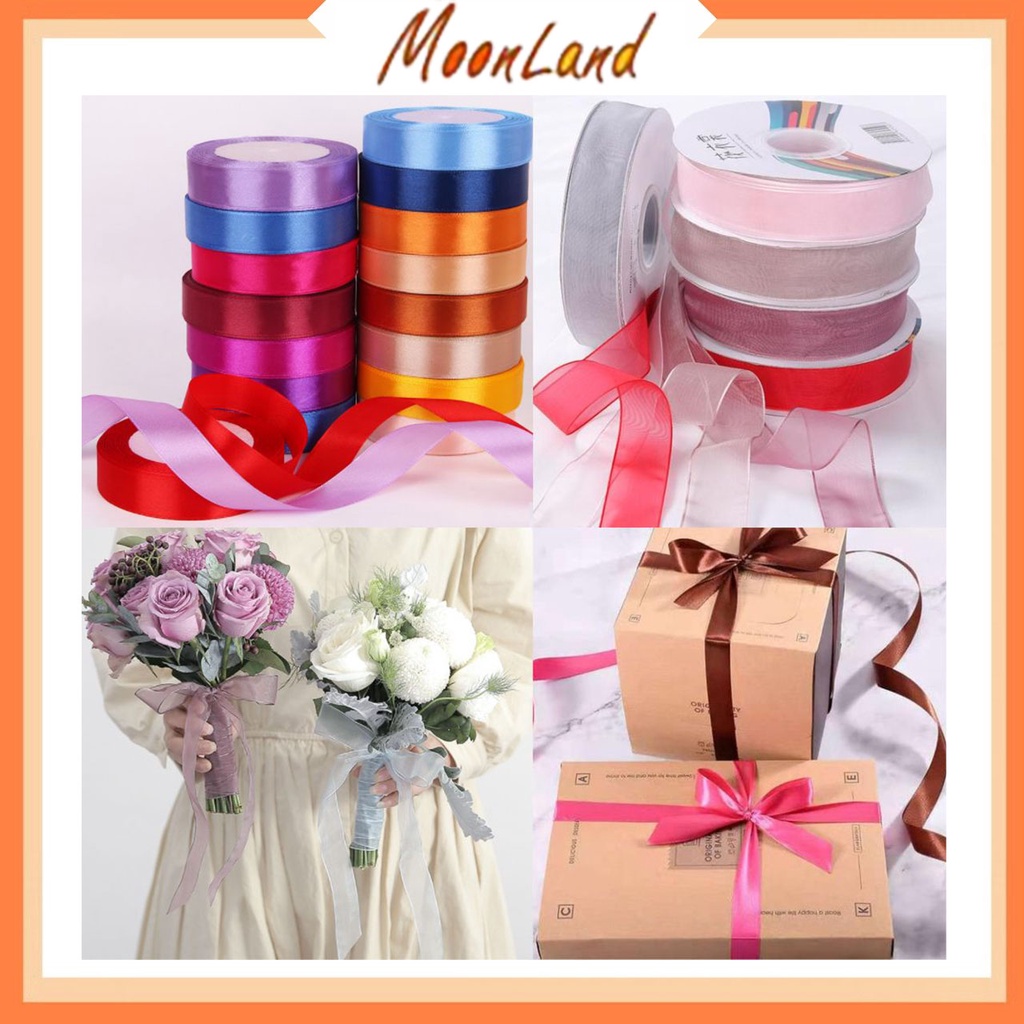 MoonLand Pita Kado Roll Meteran/Pita Motif Buket Bouquet Pesta Kado Parcel Gift Balon Color (KB45-46)