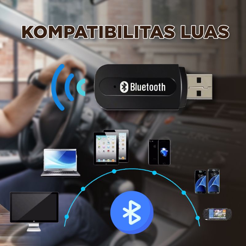 Bluetooth Audio Receiver / Music Wireless Handsfree Car Connector A2DP HP Speaker Alat Pemancar