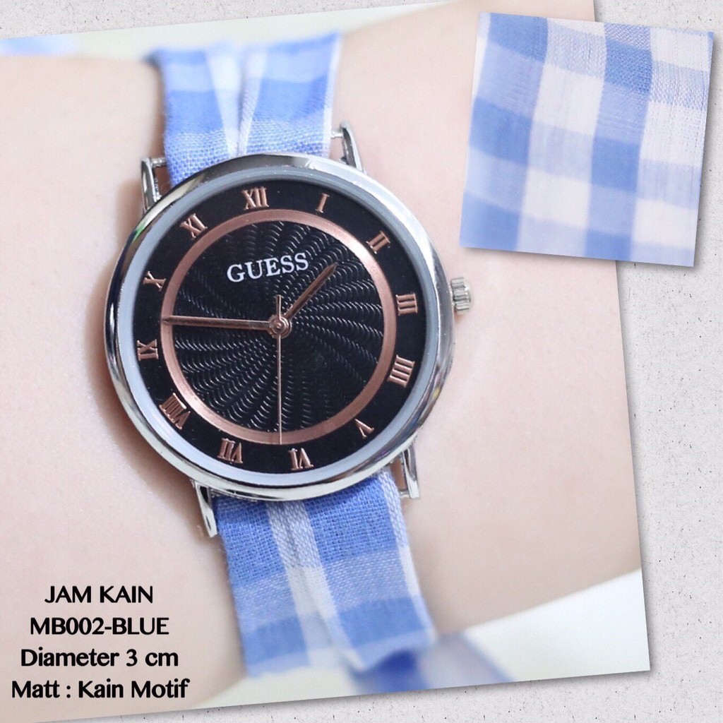 Jam tangan korea wanita tali kain GUESS grosir termurah import model ikat ecer pita MC001