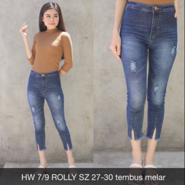  Celana  jeans  wanita  Hight Weist Rolly 2021  Shopee Indonesia