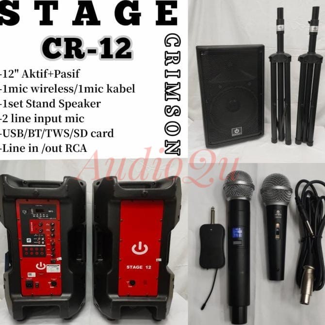 SPEAKER AKTIF PASIF CRIMSON STAGE 12 / STAGE12 ORIGINAL