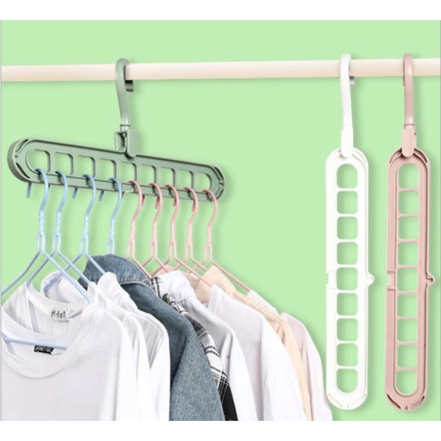Magic Hanger Gantungan Baju Organizer 9 in 1 Serbaguna Multifungsi Jemuran Laundry - INDOGROSIR