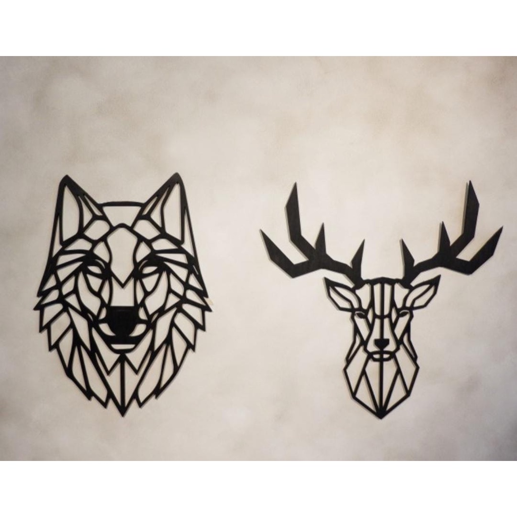 Hiasan Dinding Laser Cut Animal | Wolf,Tiger,Lion,Deer