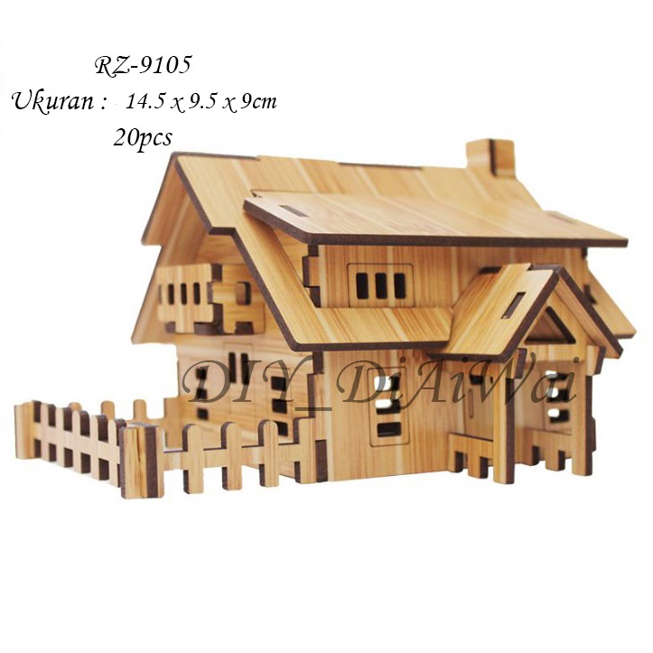 Puzzle 3D DIY Ranch House mainan puzzle edukasi anak (kado &amp; pajangan)