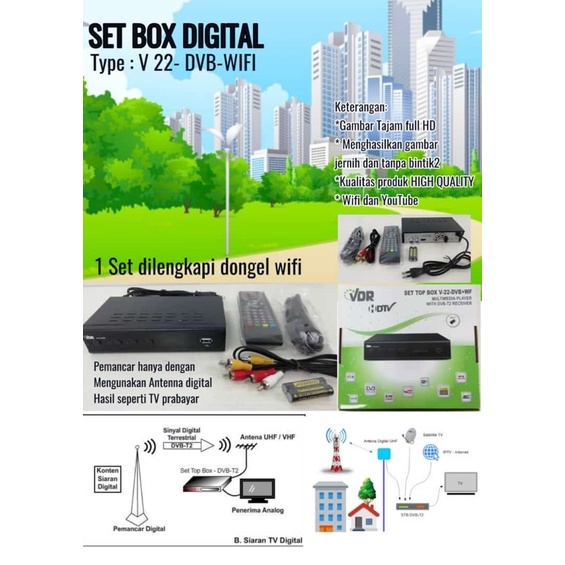 Set Top Box V-22 DVB Wifi VDR