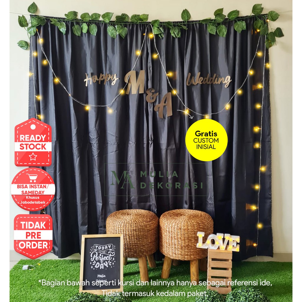 Dekorasi Lamaran Backdrop Nikahan PhotoBooth DIY Akad Nikah Aqiqah Khitan Paket Mulia C