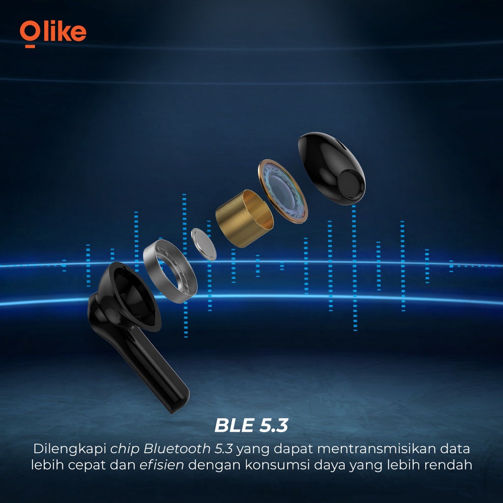 Olike T202 Gaming Wireless TWS Bluetooth 5.3 Earphone Earbuds