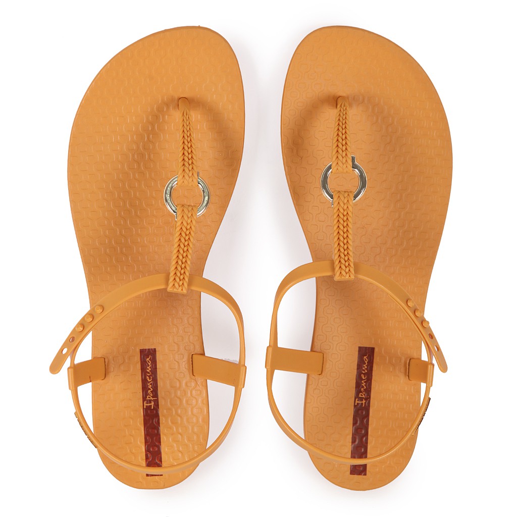 yellow leather flip flops