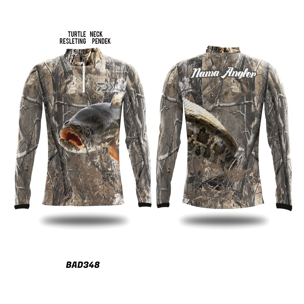 Kaos Jersey Mancing Mania Casting Toman Gabus Motif Camo Hunting Army Turtle Printing Custom BAD348
