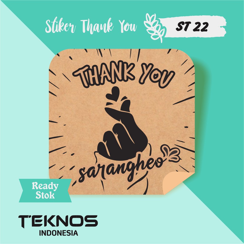 

[75 PCS] STIKER LABEL THANK YOU KRAFT ST 22