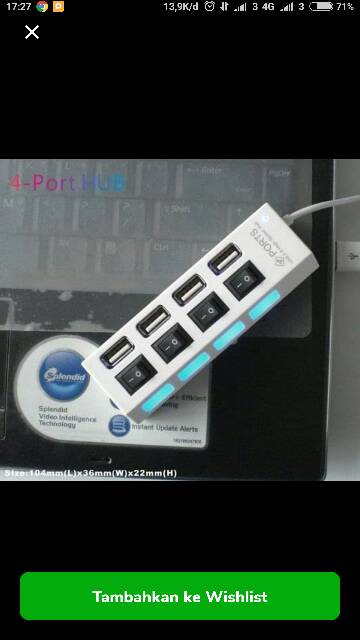 (COD) USB HUB SAKLAR 4 PORT ON / OFF HIGH SPEED SAKELAR HITAM