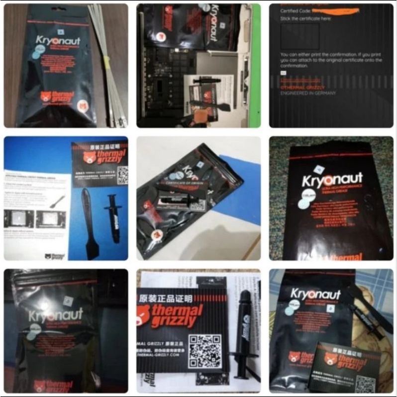 Thermal paste Grizzly Kryonaut Original 1gr Asli Ori pasta prosesor