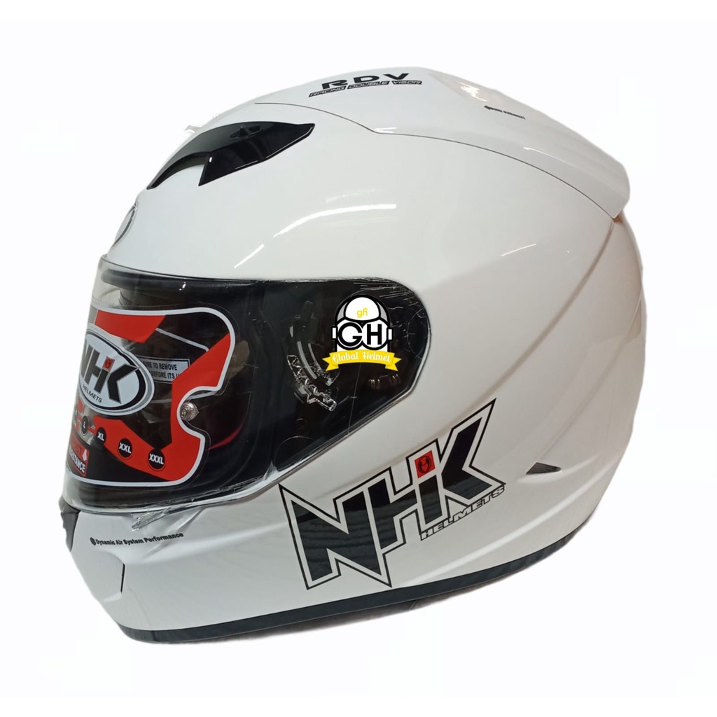 Helm NHK GP1000 GP 1000 GP-1000 GP1K WHITE FULL FACE HELMET