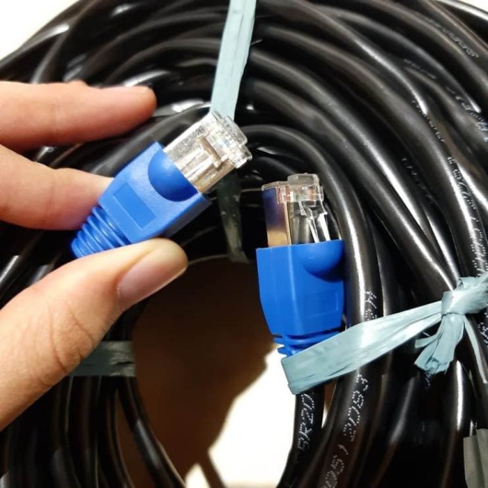 Kabel Lan Cat6 STP FTP 100m Outdoor High Speed Siap Pakai 100 Meter