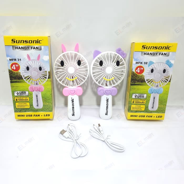 Kipas angin mini portable USB 4inch SUNSONIC MFR 31 / Handy fan rabbit