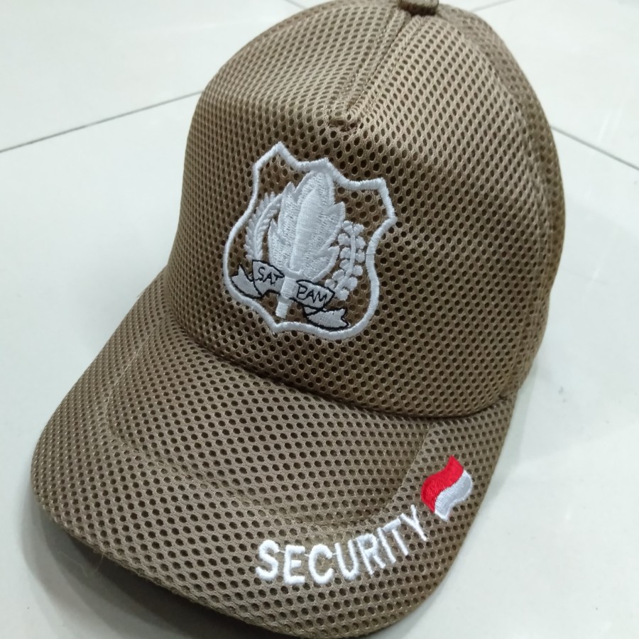 topi scurity / satpam terbaru coklat