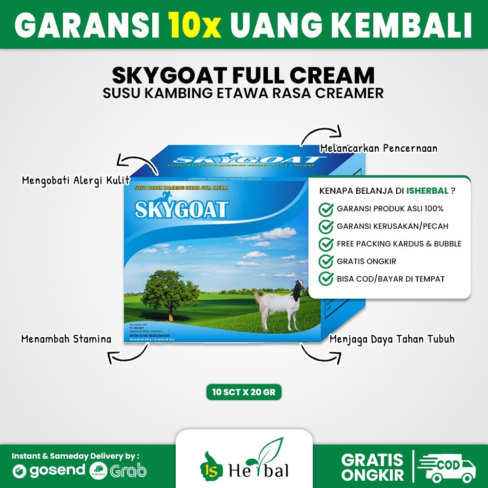 

SkyGoat Full Cream 10 scht - Susu Kambing Etawa Original 100%