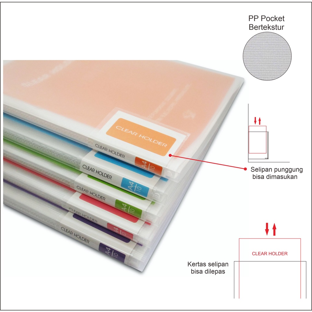 

Clear Holder / Dokumen Keeper / Display Book / Document Keeper EAGLE Warna Neon A4 10 Pocket
