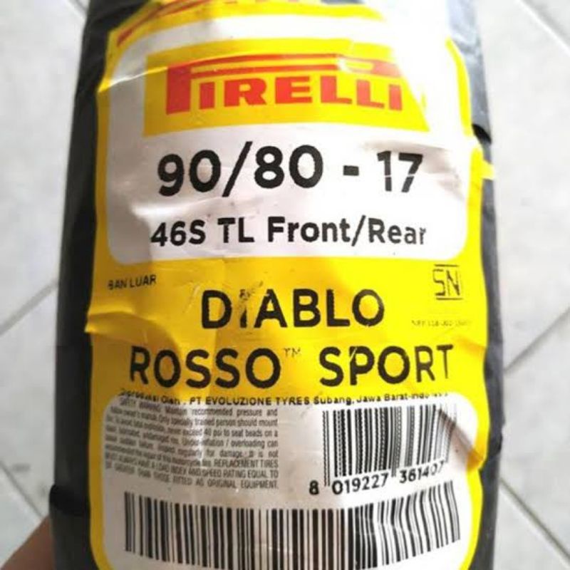 Ban Luar Pirelli Diablo Rosso Sport 90 80 17 90/80-17 Corsa R46 FDR Sport MP IRC Fasti