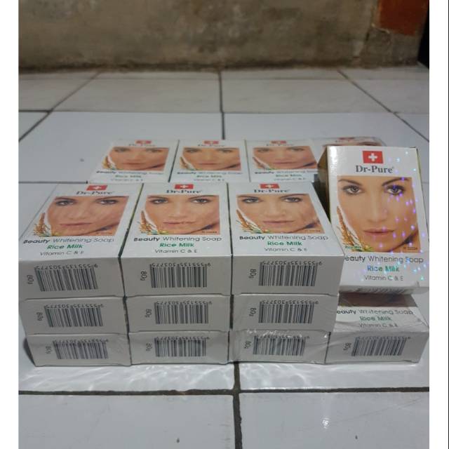 Sabun Muka DR Pure Beauty Whitening Soap Rice Milk Sabun Beras Dr Pure Asli