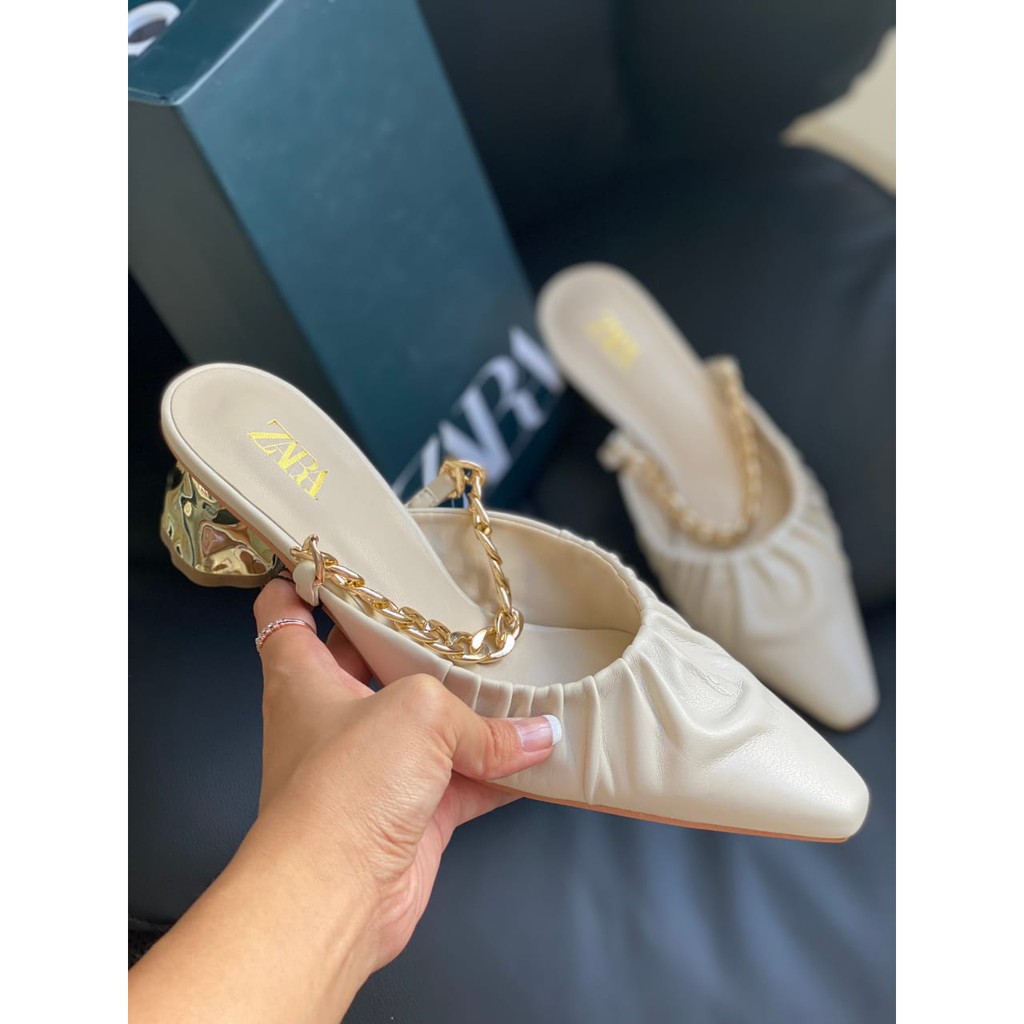 SEPATU WANITA ZRS 393 HEELED MULES WITH CHAIN PREMIUM IMPORT