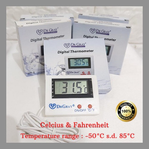 Termometer Digital Merek DR.GRAY Aquarium-Kulkas-Freezer dll  (Thermometer HT5)