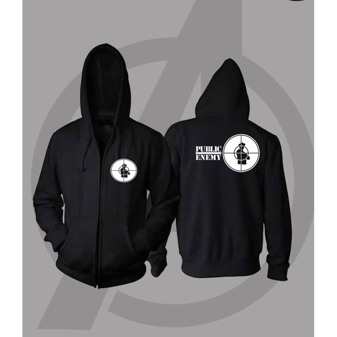 Jaket Sweater Hoodie Zipper - Public Enemy