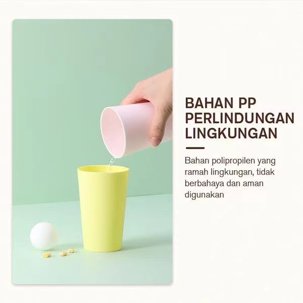 Gelas Plastik Warna Warni High Quality BPA Free SAMONO STW03C Reusable Microwave Cangkir Tahan Panas