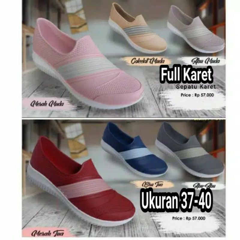 (COD) TERMURAH Sepatu Karet Wanita Santai Slip On ATT SWL 480