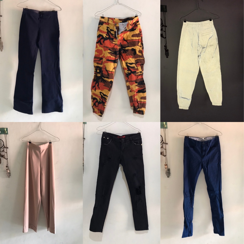BRANDED Katalog celana panjang wanita, jeans, pants, cargo, track - preloved thrift vintage
