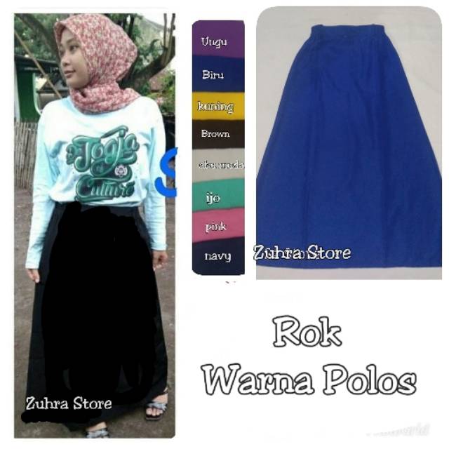 Rok panjang /Rok murah /Rok polos /rok panjang warna /Rok panjang L /Rok hitam / Rok wanita /
