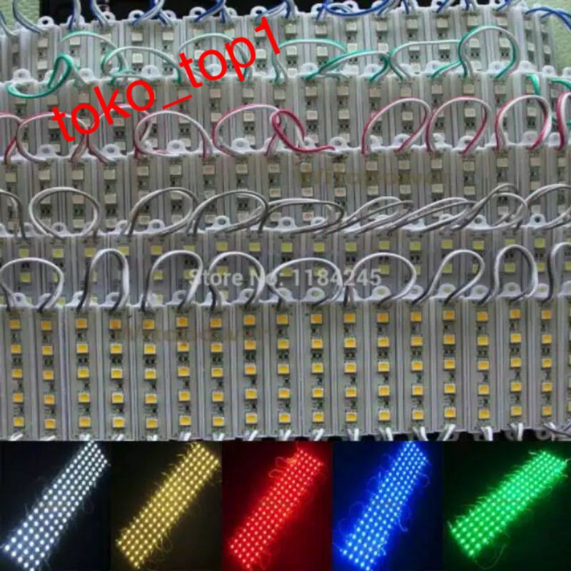 LAMPU LED STRIP MODUL SMD 5050 6 MATA 12 V WATERPROOF VARIASI DEKORASI ETALASE NEON BOX MOBIL MOTOR