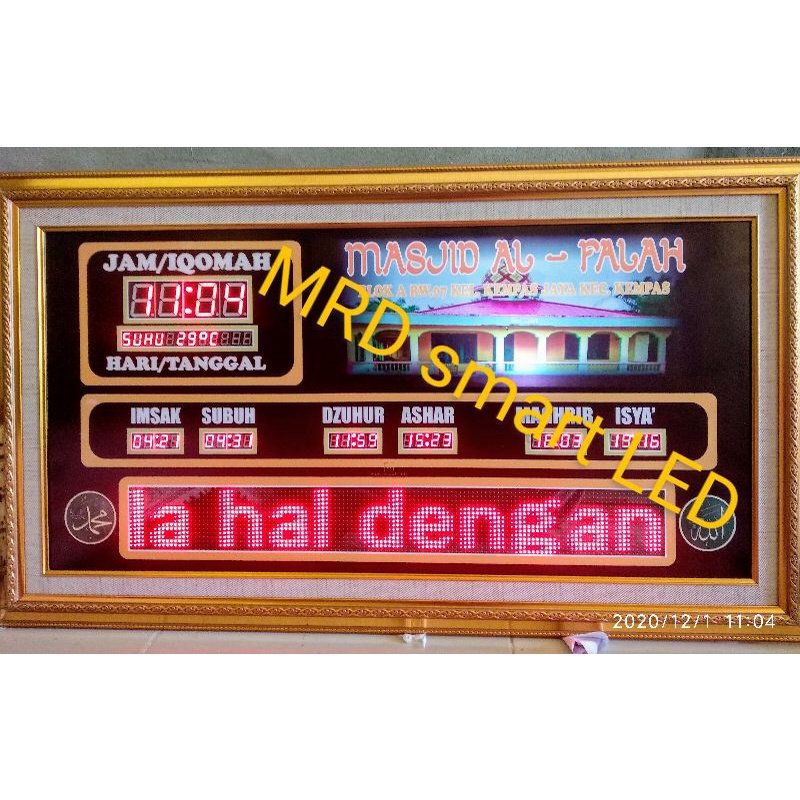 Jam Digital Jadwal Sholat Masjid 90cm x 50cm