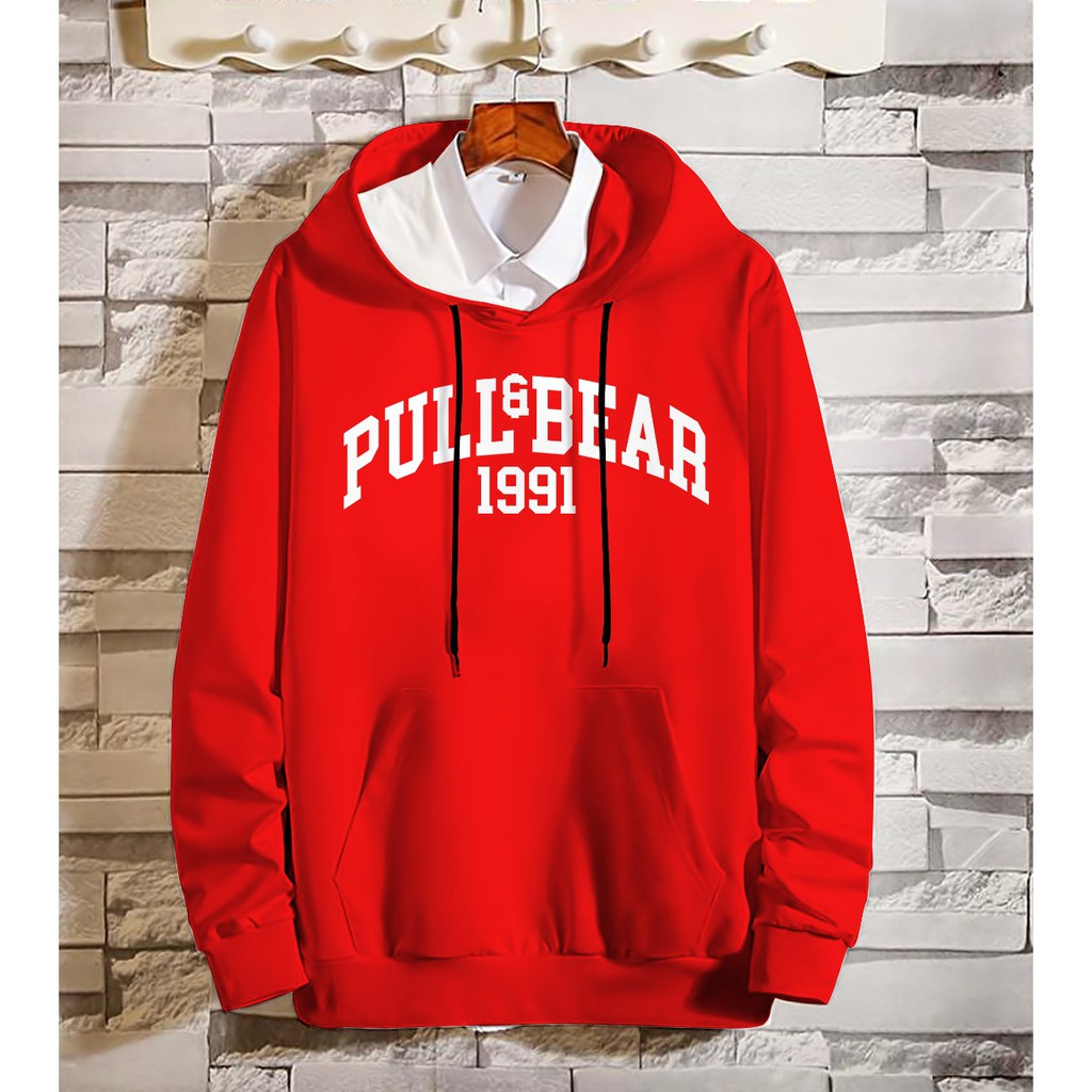 Hoodie Pria / Hodie Pria  / Jaket Pria / Sweater Hoodie PULL&amp;BEAR Bahan Fleece UK L-XL