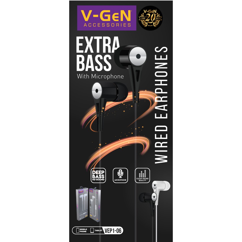 Earphone V-Gen VEP1-06 Wired Original HD Extra Bass