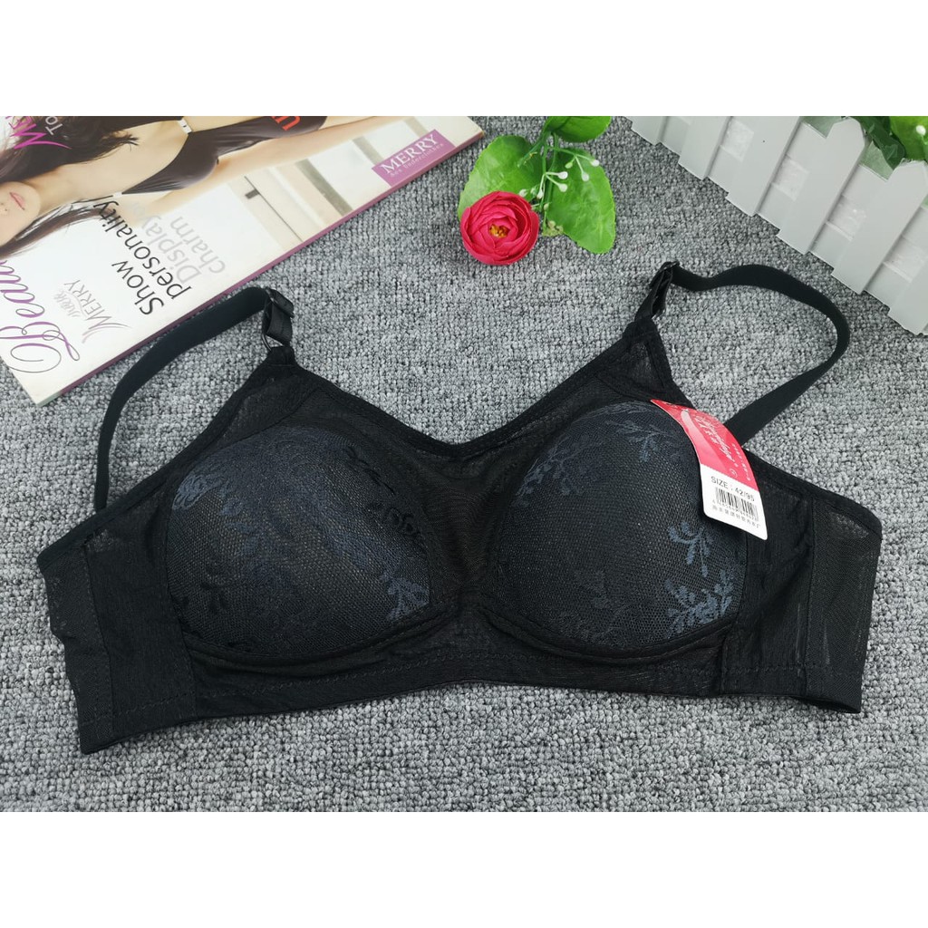 BRA / BH WANITA CUP B 852 BRUKAT TANPA KAWAT BUSA TIPIS KAIT 3 SIZE 36-42 PAKAIN DALAM WANITA IMPORT