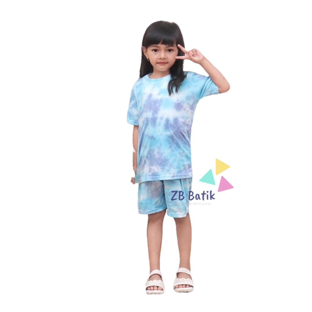 Setelan Baju Anak Tie Dye Usia 1-10 Tahun Untuk Anak Laki-laki dan Perempuan Stelan Kaos Main Harian Anak Murah