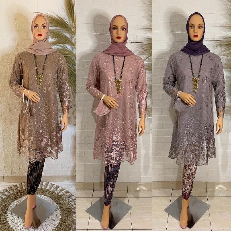 Setelan Kebaya Tunik Modern > Setelan Kebaya Brokat / Kebaya Tunik / Kebaya Remaja / Kebaya Modern /