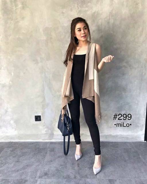 299 KNIT OUTTER kardigan rajut katun halus adem wanita vest panjang