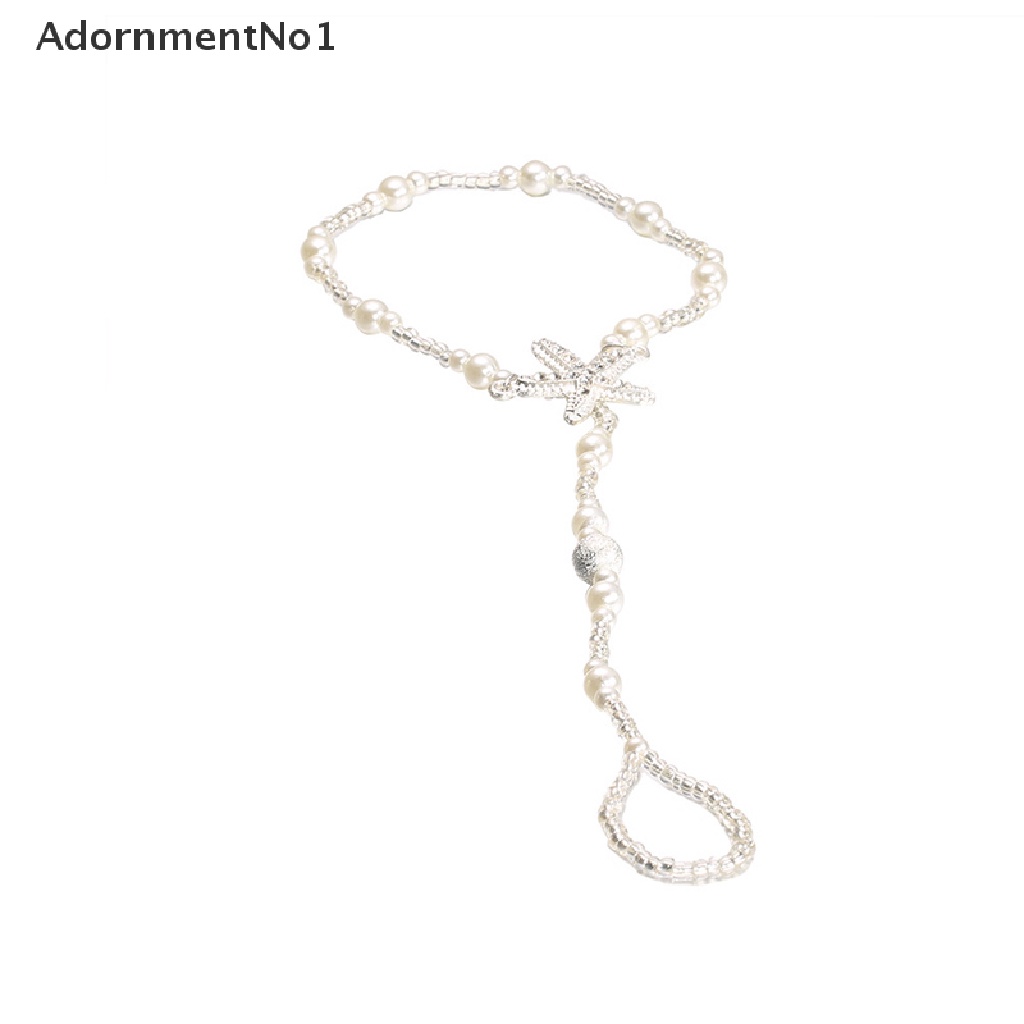 (AdornmentNo1) Gelang Kaki / Cincin Rantai Aksen Mutiara Untuk Perhiasan Wanita / Pantai