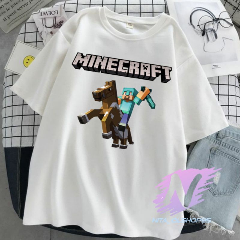 kaos mine craft terbaru baju anak minicraft karakter