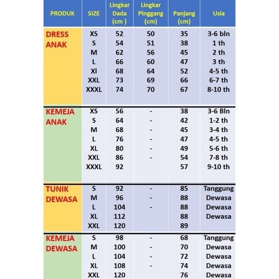 Kemeja dan dress keluarga