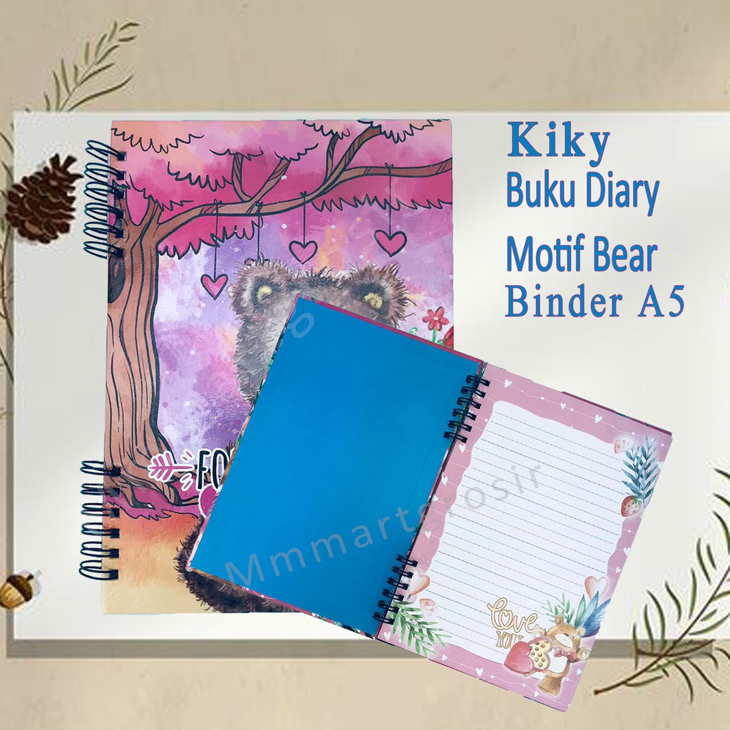 Kiky / Buku Dairy / Buku Motif Bear / Buku  / 621591-A5
