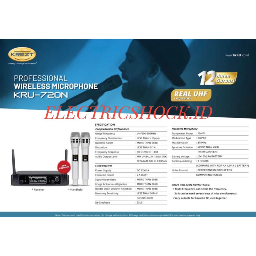 MIC WIRELESS KREZT KRU 720N / KREZT KRU 720 N ORIGINAL HANDHELD