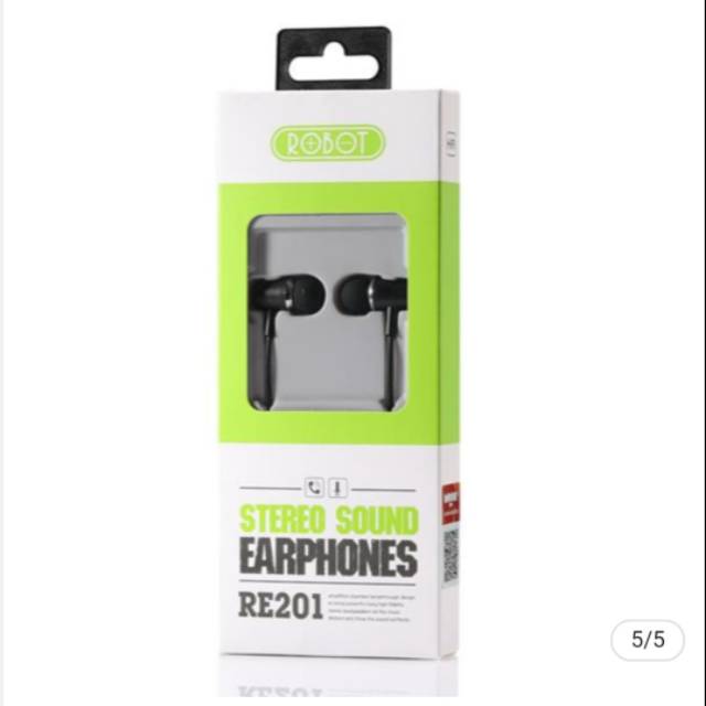 Robot RE201 Earphone In-Ear dengan Mikrofon dan Kabel 3.5mm